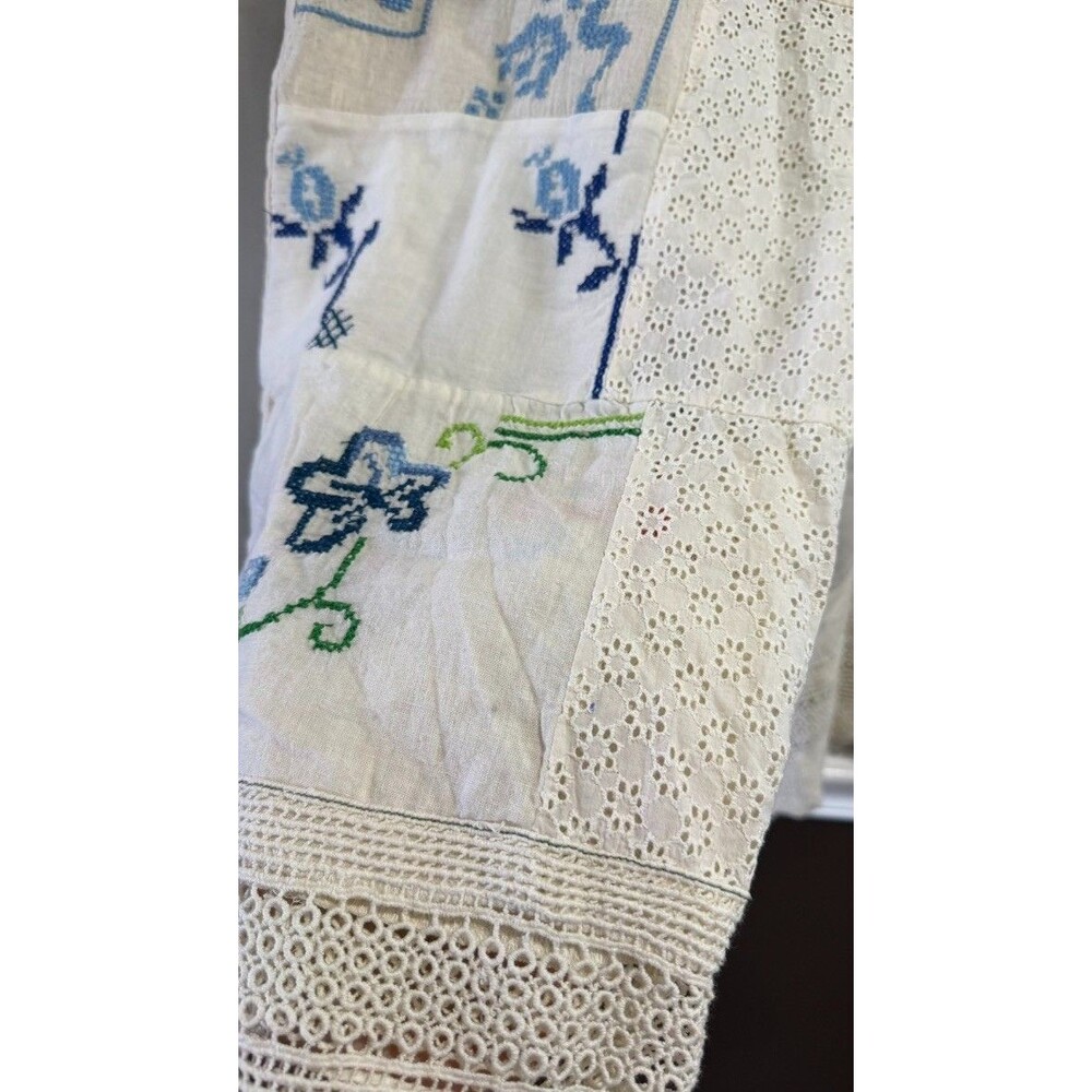 Free People Wallflower Pull-On Pants Embroidered Patchwork L Imperfection - Picture 7 of 7